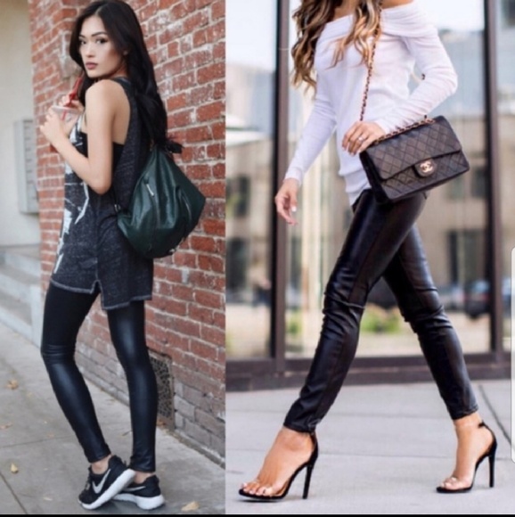 Two left!!  Matte faux leather leggings - Picture 3 of 4